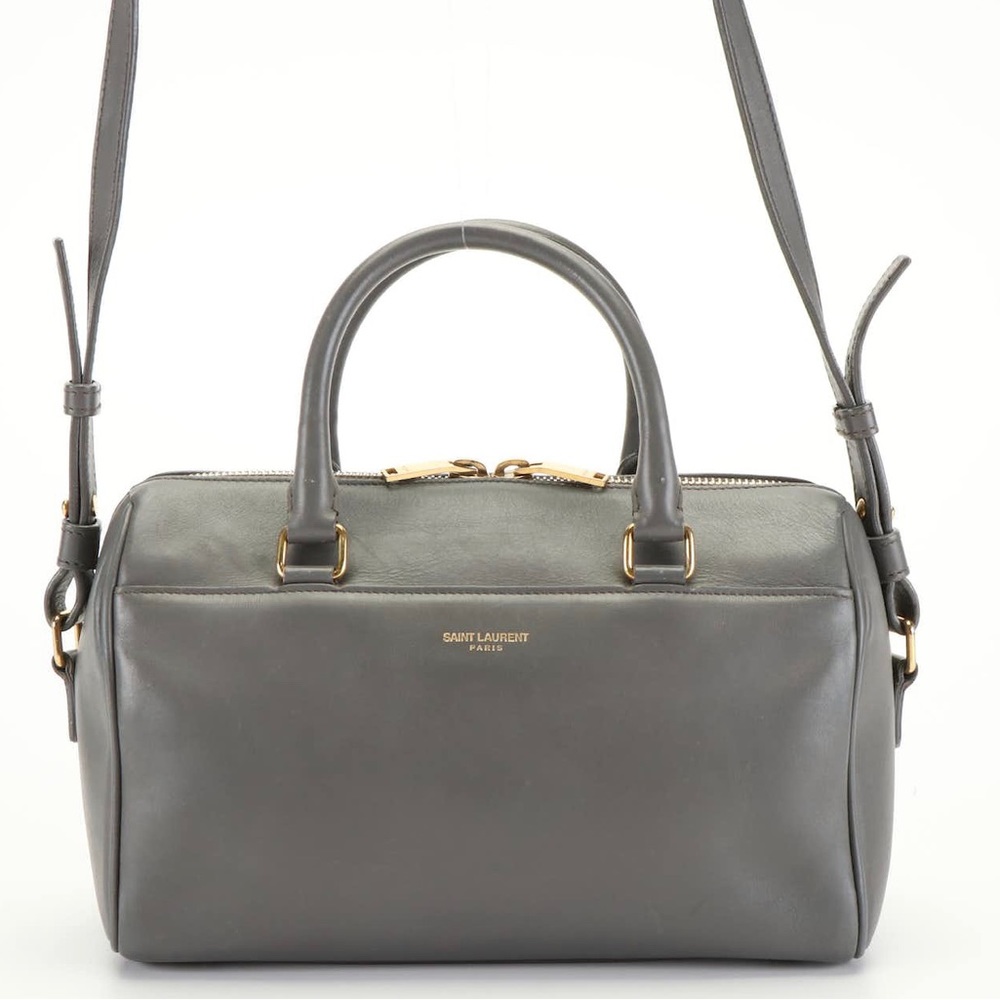 Saint Laurent Classic grey small duffel bag with strap